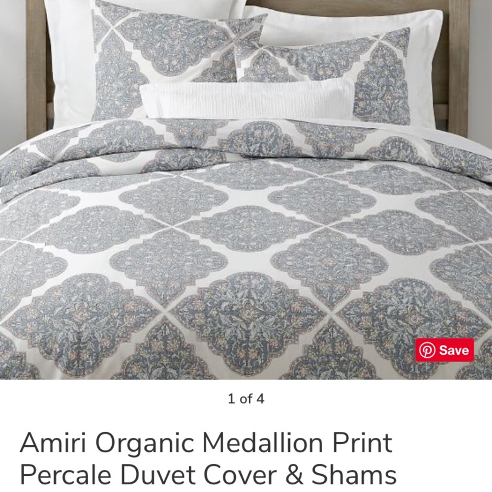 Pottery Barn Amiri Medallion Print Duvet Cover QN, two shams
